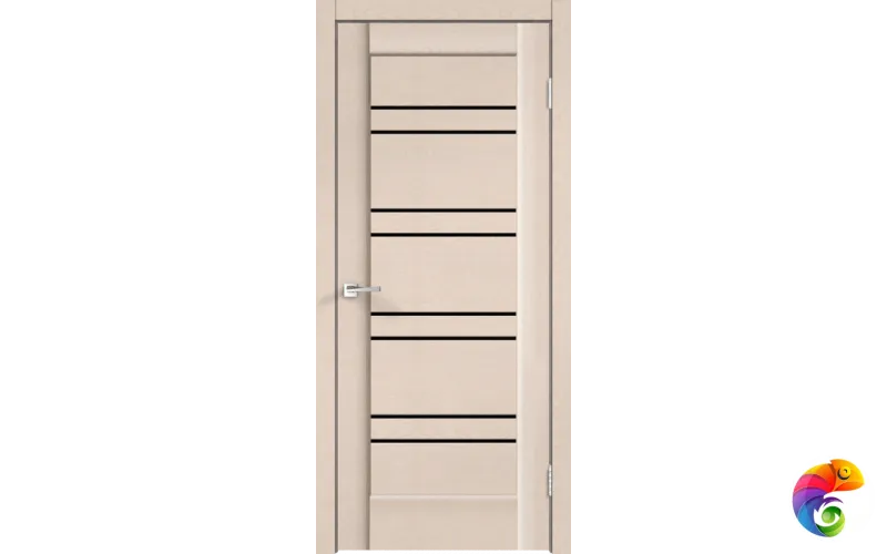 Дверное полотно SoftTouch SoftTouch PREMIER 18 900х2000 цвет Ясень капучино структурный стекло Лакобель черное Левое/Правое VD1030174
