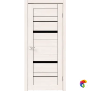 Дверное полотно ECO FLEX CITY 2 900х2000 Цвет Дуб Бьянко стекло Лакобель черное Левое/Правое VD1040020