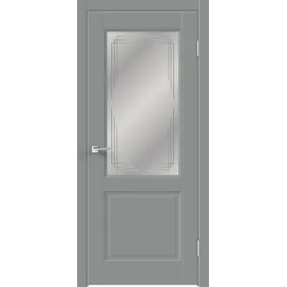 Дверное полотно EMALUX VILLA 2V 800х2000 цвет Серый Агат стекло Грани Мателюкс Левое/Правое VD1290517