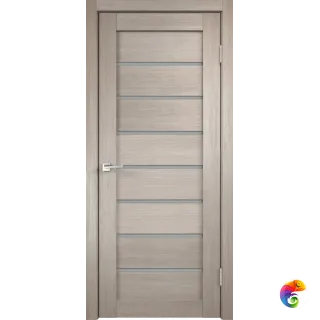 Дверное полотно 3D FLEX UNICA 1 600х2000 цвет Капучино стекло Лакобель черное Левое/Правое VD500753