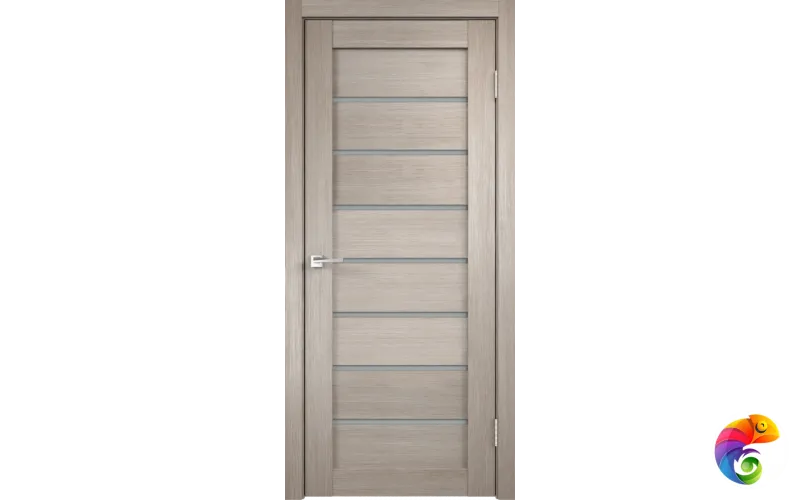 Дверное полотно 3D FLEX UNICA 1 600х2000 цвет Капучино стекло Лакобель черное Левое/Правое VD500753