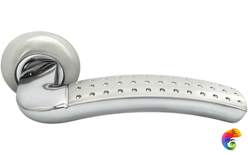 Ручка дверная RAP 7 никель белый/хром  MSK-9010028