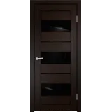 Дверное полотно Экошпон DUPLEX 12 700х2000 цвет Венге стекло Лакобель черное Левое/Правое VD011403