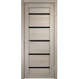 Дверное полотно Экошпон DUPLEX 900х2000 цвет Капучино стекло Лакобель черное Левое/Правое VD011500