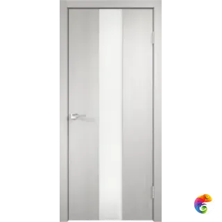 Дверное полотно Экошпон SMART Z2 600х2000 цвет Дуб белый стекло Лакобель белое Левое/Правое VD020982