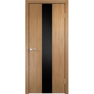 Дверное полотно Экошпон SMART Z2 800х2000 цвет Дуб золотой стекло Лакобель черное Левое,Правое