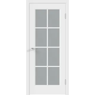 Дверное полотно Эмаль SCANDI 4V 600х2000 цвет Белый стекло Мателюкс Левое/Правое VD1001619