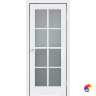 Дверное полотно Эмаль SCANDI 4V 800х2000 цвет Белый стекло Мателюкс Правое VD1002257