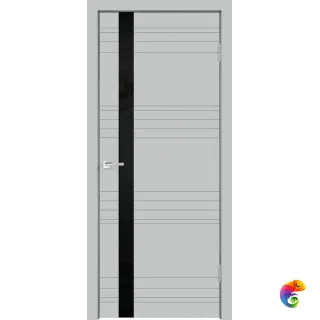 Дверное полотно Эмаль SCANDI N Z1 700х2000 цвет Светло-серый стекло Лакобель черное Левое/Правое VD1005842