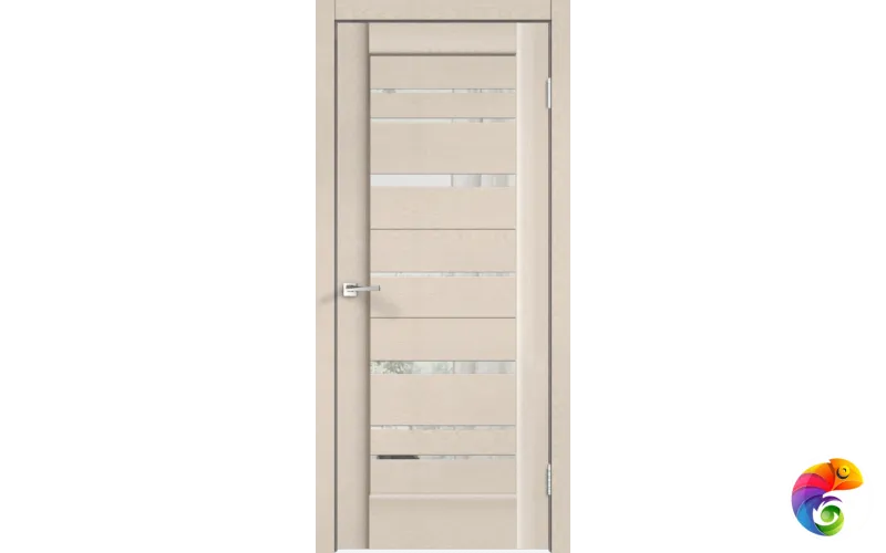 Дверное полотно SoftTouch SoftTouch PREMIER 22 600х2000 цвет Ясень капучино структурный стекло Зеркало с двух сторон Левое/Правое VD1035178