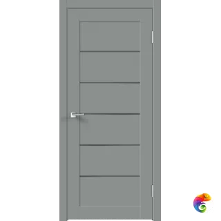 Дверное полотно EMALUX LINEA 1 600х2000 цвет Серый Агат стекло Мателюкс Графит Левое/Правое VD1292794