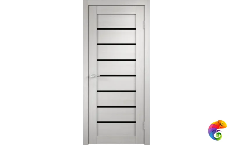 Дверное полотно 3D FLEX UNICA 1 900х2000 цвет Белый стекло Лакобель черное Левое/Правое VD500681