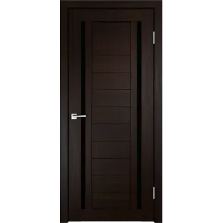 Дверное полотно Экошпон DUPLEX 2 700х2000 цвет Венге стекло Лакобель черное Левое/Правое VD011504
