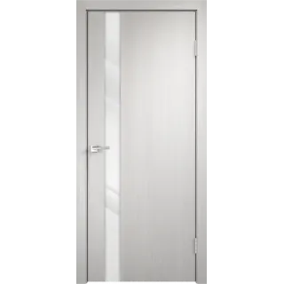 Дверное полотно Экошпон SMART Z1 600х2000 цвет Дуб белый стекло Лакобель белое Левое/Правое VD020966