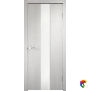 Дверное полотно Экошпон SMART Z2 800х2000 цвет Дуб белый стекло Лакобель белое Левое/Правое VD020984
