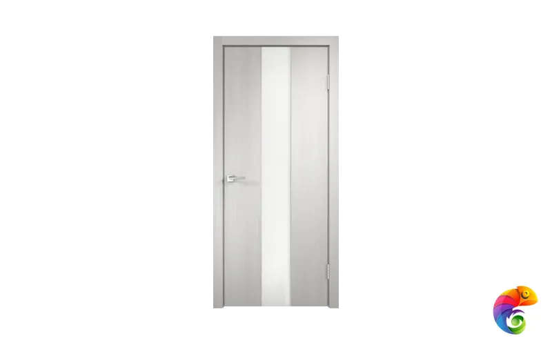 Дверное полотно Экошпон SMART Z2 900х2000 цвет Дуб белый стекло Лакобель белое Левое/Правое VD020985