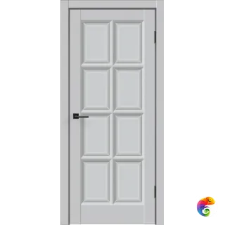 Дверное полотно Эмаль SCANDI 4V 600х2000 цвет Светло-серый стекло Мателюкс, Английская решетка Правое VD1002267