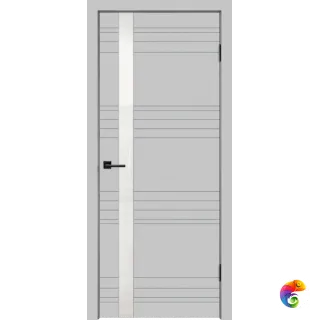 Дверное полотно Эмаль SCANDI N Z1 800х2000 цвет Светло-серый стекло Лакобель белое Левое/Правое VD1003280