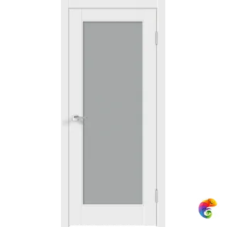 Дверное полотно Эмаль SCANDI 4V 600х2000 цвет Белый стекло прозрачное каленое Левое/Правое VD1003742