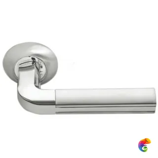 Ручка дверная "Мозаика" MH-11 никель матовый/хром  MSK-9008564