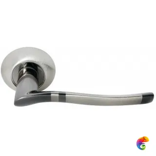 Ручка дверная "Фонтан" MH-04 никель матовый/никель черный  MSK-9010556