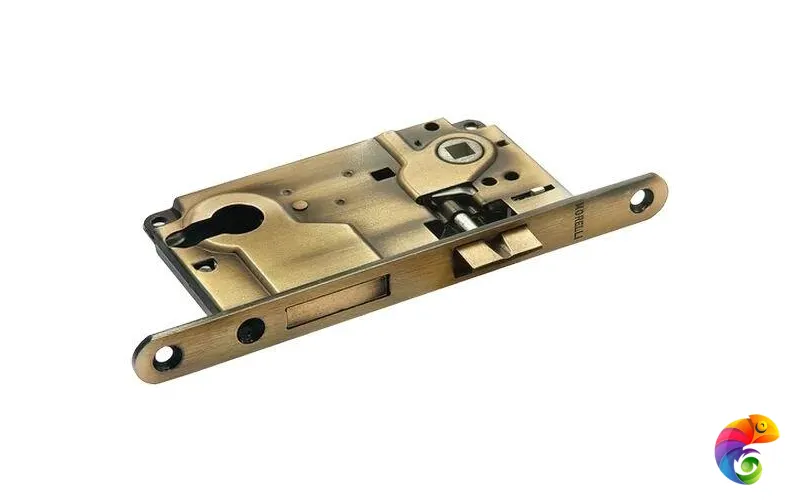 Замок с ригелем под ключевой цилиндр L1885 бронза античная  MSK-9011249