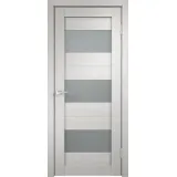 Дверное полотно Экошпон DUPLEX 5 800х2000 цвет Дуб белый стекло Мателюкс Левое/Правое VD011466