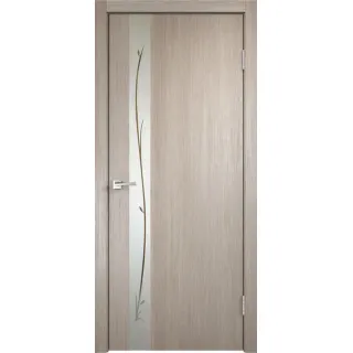 Дверное полотно Экошпон SMART Z1 800х2000 цвет Капучино зеркало Веточки Левое/Правое VD021168