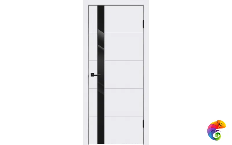 Дверное полотно Эмаль SCANDI F Z1 900х2000 цвет Белый стекло Лакобель черное Левое/Правое VD1000032