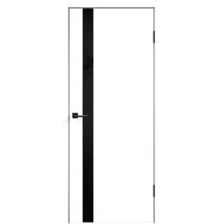 Дверное полотно Эмаль SCANDI 1 Z1 600х2000 цвет Белый стекло Лакобель черное Левое/Правое VD1001152