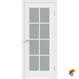 Дверное полотно Эмаль SCANDI 4V 800х2000 цвет Белый стекло Мателюкс Левое/Правое VD1001653