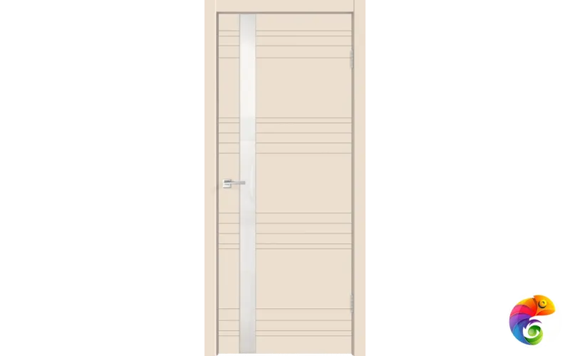 Дверное полотно Эмаль SCANDI N Z1 800х2000 цвет Слоновая кость стекло Лакобель белое Левое/Правое VD1003625