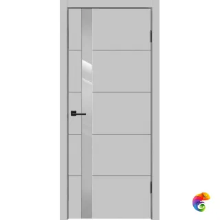 Дверное полотно Эмаль SCANDI F Z1 900х2000 цвет Светло-серый стекло Лакобель светло-серый Левое/Правое VD1004691