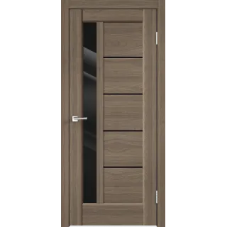 Дверное полотно Экошпон PREMIER 3 700х2000 цвет Ильм Европейский стекло Лакобель черное Левое/Правое VD800154