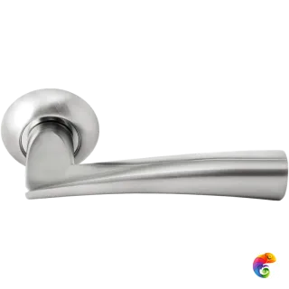 Ручка дверная RAP 18 никель белый/хром  MSK-9010602