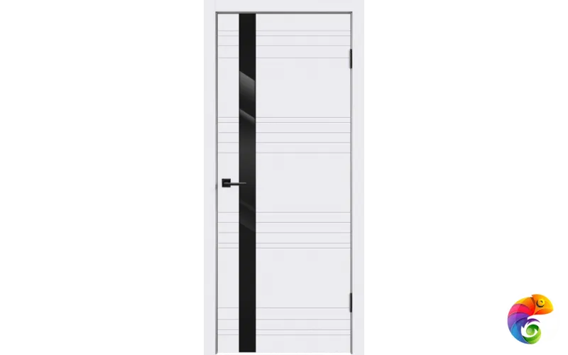 Дверное полотно Эмаль SCANDI N Z1 700х2000 цвет Белый стекло Лакобель черное Левое/Правое VD1000098