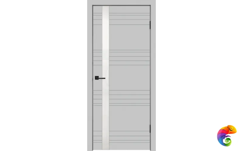 Дверное полотно Эмаль SCANDI N Z1 900х2000 цвет Светло-серый стекло Лакобель белое Левое/Правое VD1000221