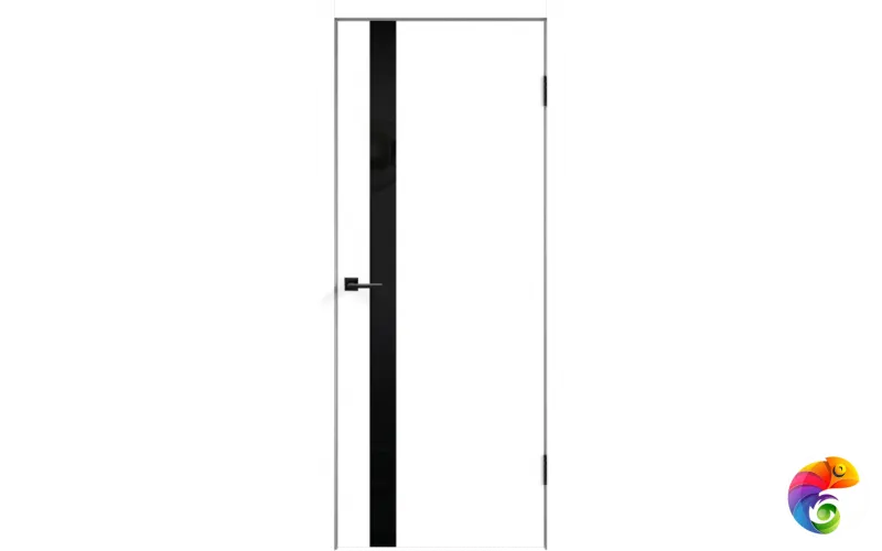 Дверное полотно Эмаль SCANDI 1 Z1 900х2000 цвет Белый стекло Лакобель черное Левое/Правое VD1001155