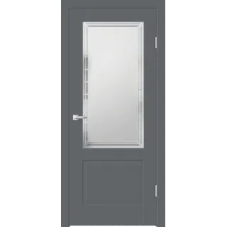 Дверное полотно EMALUX ALTO 22 2V 700х2000 цвет Вулкан стекло Грани №2 Мателюкс Левое/Правое VD1290265