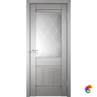Дверное полотно 3D FLEX UNICA 11 900х2000 цвет Белый стекло РОМБ светлый Левое/Правое VD500116