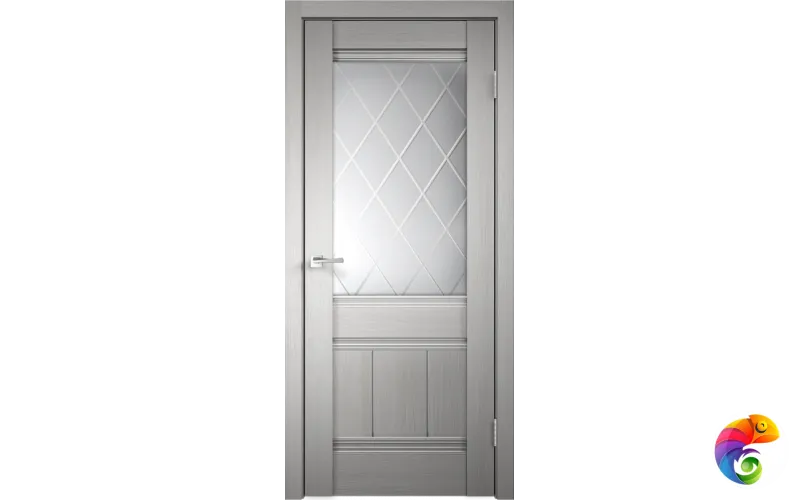 Дверное полотно 3D FLEX UNICA 11 900х2000 цвет Белый стекло РОМБ светлый Левое/Правое VD500116