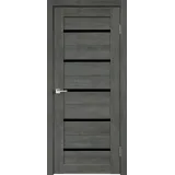 Дверное полотно Экошпон DUPLEX 800х2000 цвет Дуб шале графит стекло Лакобель черное Левое/Правое VD015007