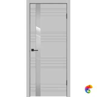 Дверное полотно Эмаль SCANDI N Z1 700х2000 цвет Светло-серый стекло Лакобель светло-серый Левое/Правое VD1001225