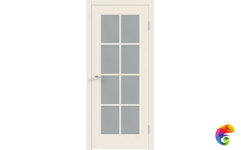 Дверное полотно Эмаль SCANDI 4V 800х2000 цвет Слоновая кость стекло Мателюкс Правое VD1002291