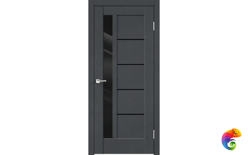 Дверное полотно SoftTouch SoftTouch PREMIER 3 900х2000 цвет Ясень графит структурный стекло Лакобель черное Левое/Правое VD1030162