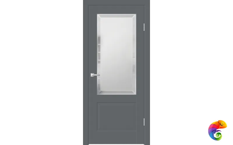 Дверное полотно EMALUX ALTO 22 2V 900х2000 цвет Вулкан стекло Грани №2 Мателюкс Левое/Правое VD1290267