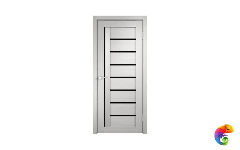 Дверное полотно 3D FLEX UNICA 3 600х2000 цвет Белый стекло Лакобель черное Левое/Правое VD500618