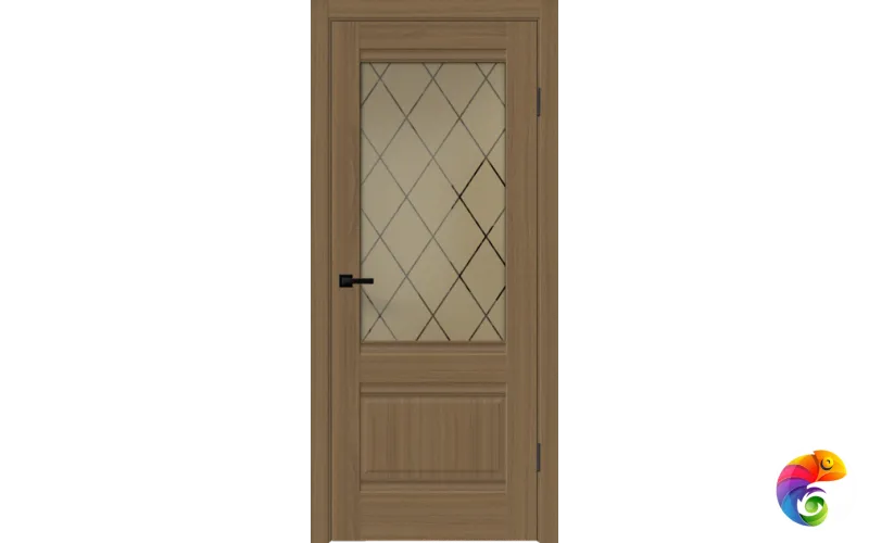 Дверное полотно SOFTWOOD ALTO 2V 700х2000 цвет Орех американский мореный стекло РОМБ бронза Левое/Правое VD814610