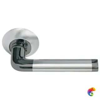 Ручка дверная "Колонна" MH-03 никель матовый/никель черный  MSK-9010555