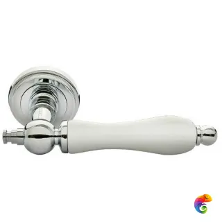 Ручка дверная MH-42-CLASSIC хром/белый  MSK-9011399